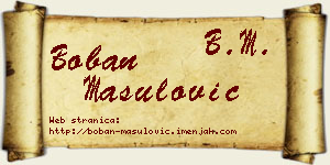 Boban Mašulović vizit kartica